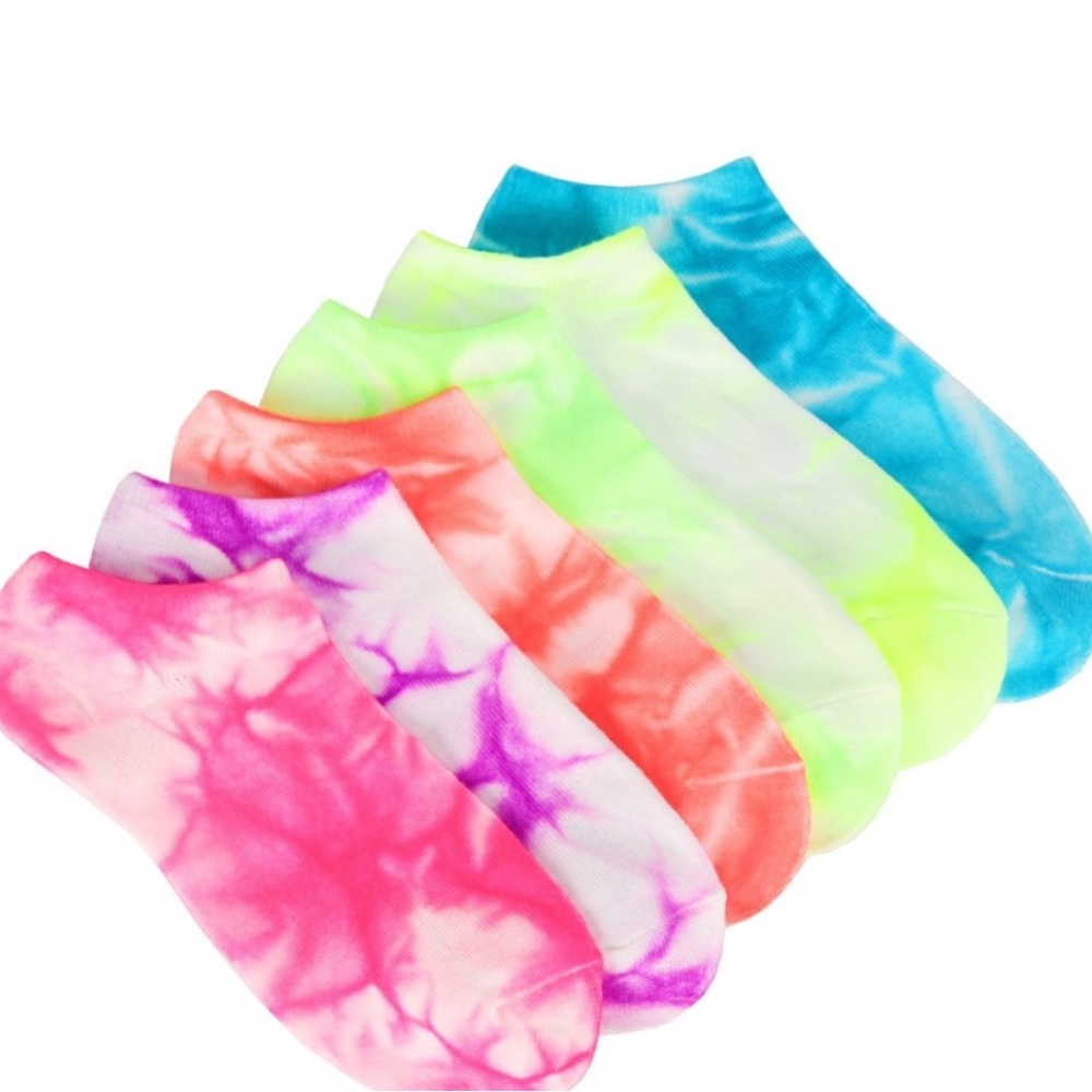 BOGO Colorful Tie-Dye Ankle Socks Set